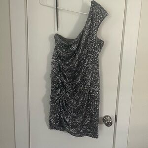 Love Reign Silver One Shoulder Dress